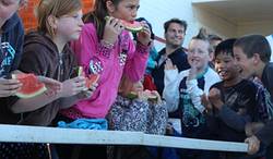 Adaminaby Easter Fair watermelon eating competition